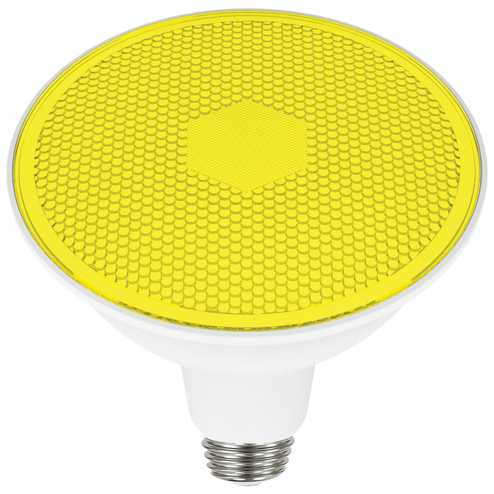 11.5PAR38/LED/90'/YELLOW , Lamps , SATCO, LED,LED PAR,Medium,PAR,PAR38,Yellow