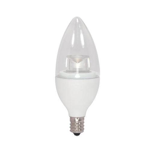 3.5CTC/LED/927/E12/120V , Lamps , SATCO, B11,Candelabra,Candle,Clear,Decorative LED,LED,Warm White