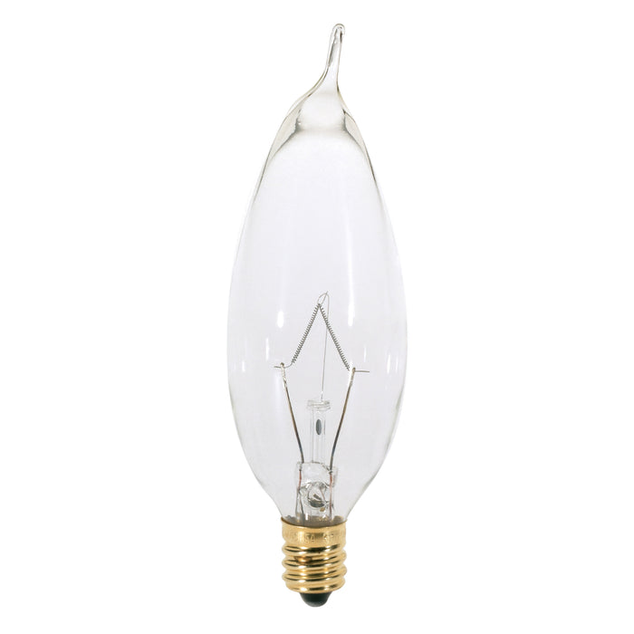 25W TT CAND CLR , Lamps , SATCO, CA8,Candelabra,Candle,Clear,Decorative Light,Incandescent,Warm White