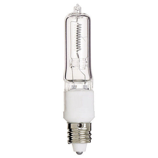 100W Q/CL MINI-CAN CARDED , Lamps , SATCO, Clear,Halogen,Mini Candelabra,Single Ended Halogen,T4,Warm White