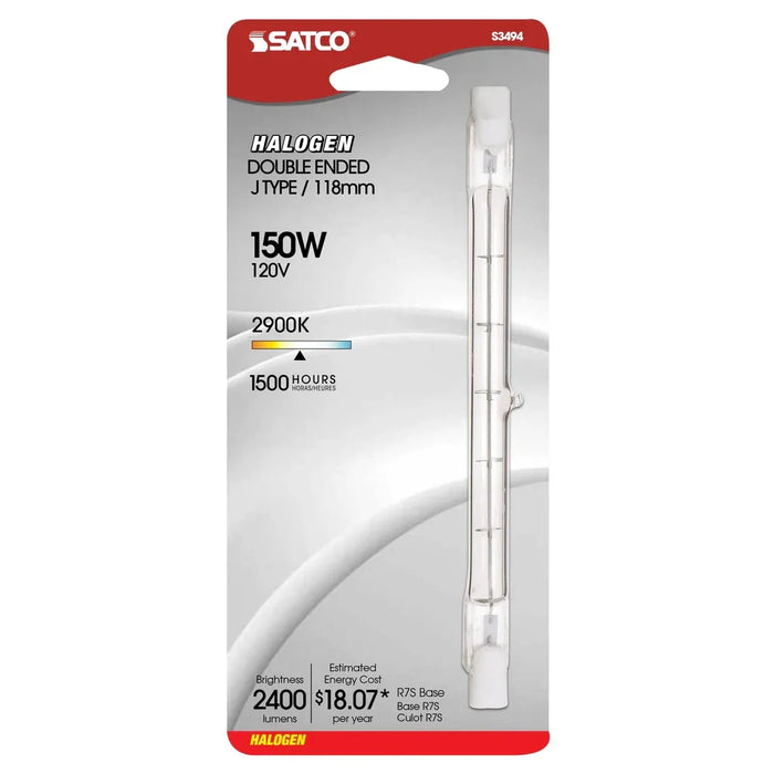 SATCO 150 Watt - Halogen - T3 - Clear - 1500 Average rated hours - 2400 ...