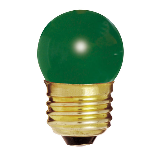 7 1/2W S11 STD GREEN , Lamps , SATCO, Ceramic Green,Incandescent,Medium,S11,Sign,Sign & Indicator