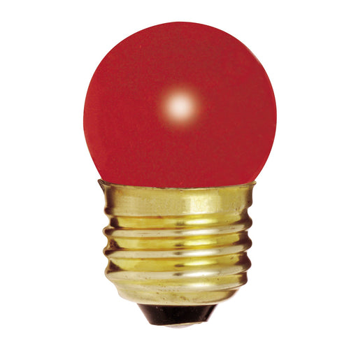 7 1/2W S11 STD RED , Lamps , SATCO, Ceramic Red,Incandescent,Medium,S11,Sign,Sign & Indicator