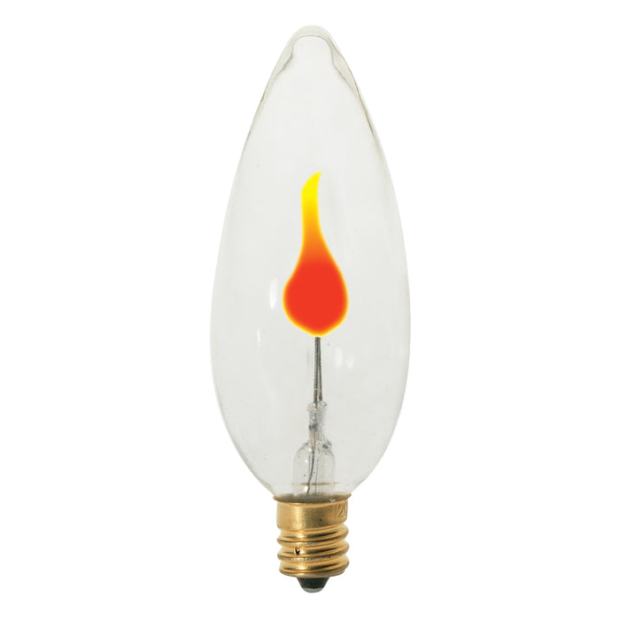 3W FLICKER CAND CLR , Lamps , SATCO, CA5.33,Candelabra,Candle,Clear,Decorative Light,Incandescent,Warm White