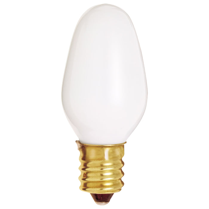 4C7 NITE LITE WHITE , Lamps , SATCO, C7,Candelabra,Candle,Incandescent,Night Lights & Holiday,Warm White,White