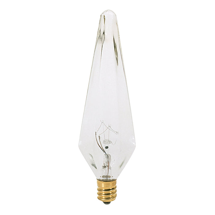 25W PRISMATIC CAND CLEAR , Lamps , SATCO, Candelabra,Candle,Clear,Decorative Light,HX10.5,Incandescent,Warm White