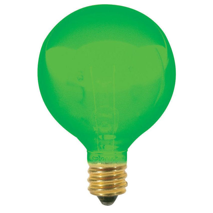 10W G12 1/2 CAND TR GR , Lamps , SATCO, Candelabra,G12.5,Globe,Globe Light,Incandescent,Transparent Green