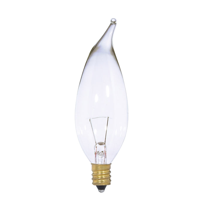 15W TURN TIP CLEAR 12V E12 , Lamps , SATCO, CA10,Candelabra,Candle,Clear,Decorative Light,Incandescent,Warm White