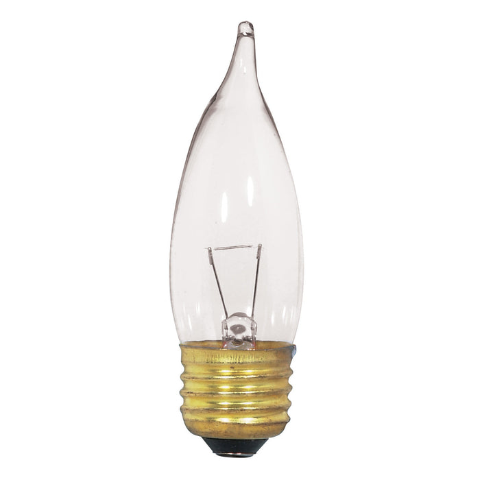 25W TURN TIP STD CLEAR 12V , Lamps , SATCO, CA10,Candle,Clear,Decorative Light,Incandescent,Medium,Warm White
