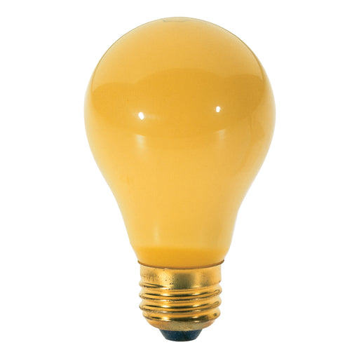 100 WATT CHASE-A-BUG BULB , Lamps , SATCO, A19,General Service,Incandescent,Medium,Type A,Yellow
