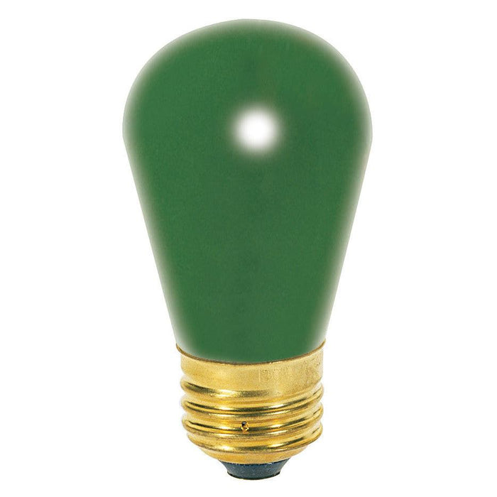 11S14 GREEN 4-PACK , Lamps , SATCO, Ceramic Green,Incandescent,Medium,S14,Sign,Sign & Indicator