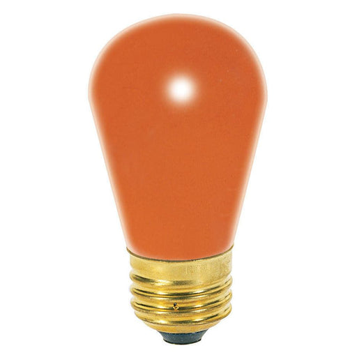 11S14 ORANGE 4-PACK , Lamps , SATCO, Ceramic Orange,Incandescent,Medium,S14,Sign,Sign & Indicator
