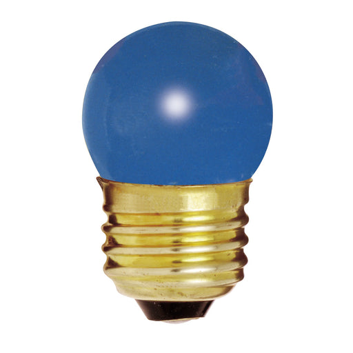 7 1/2W S11 STD BLUE 1/CD , Lamps , SATCO, Ceramic Blue,Incandescent,Medium,S11,Sign,Sign & Indicator