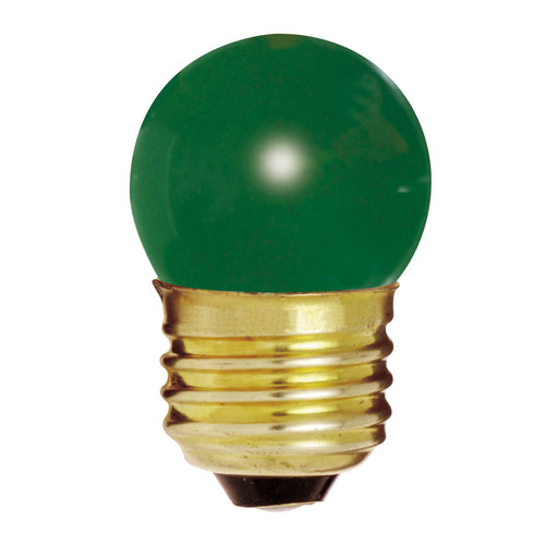 7 1/2W S11 GREEN 1/CD , Lamps , SATCO, Ceramic Green,Incandescent,Medium,S11,Sign,Sign & Indicator