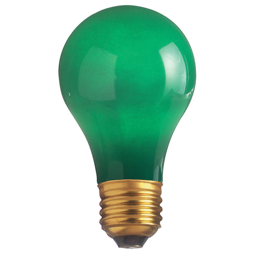 40W A19 STD GREEN CERAMIC , Lamps , SATCO, A19,Ceramic Green,General Service,Incandescent,Medium,Type A