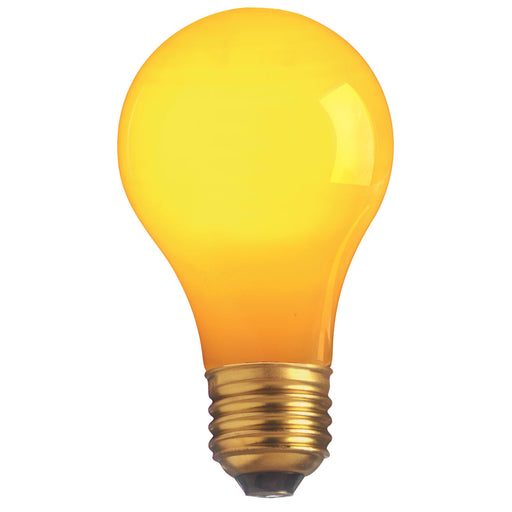 60W A19 CERAMIC YELLOW , Lamps , SATCO, A19,Ceramic Yellow,General Service,Incandescent,Medium,Type A