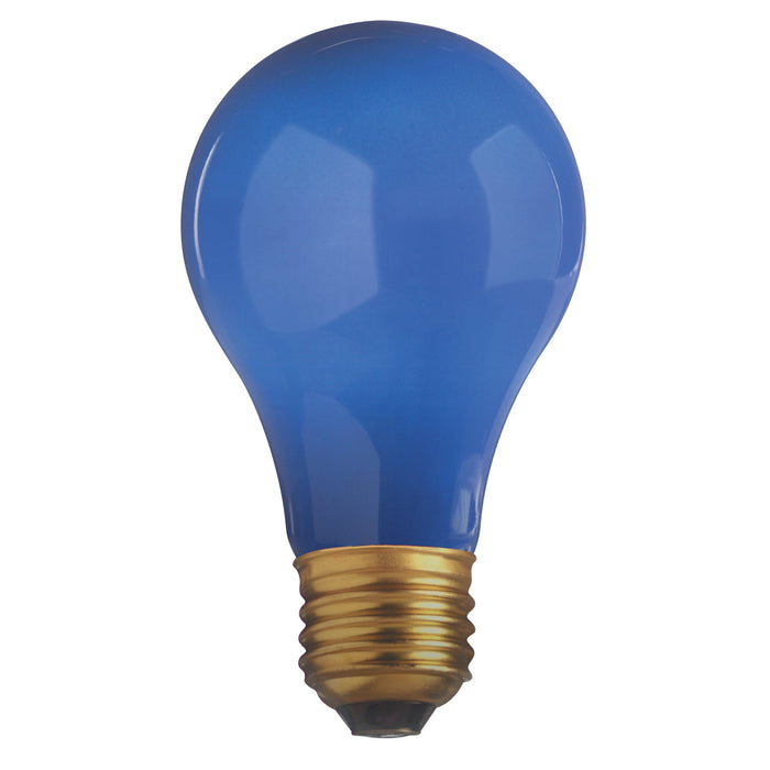 25W A19 CERAMIC BLUE 130V , Lamps , SATCO, A19,Ceramic Blue,General Service,Incandescent,Medium,Type A