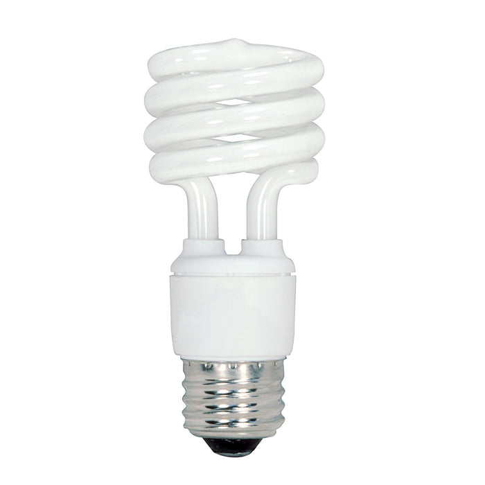 13T2/E26/2700K/120V/4PK , Lamps , SATCO, Compact Fluorescent,Gloss White,Medium,Spiral,Spirals CFL,T2,Warm White