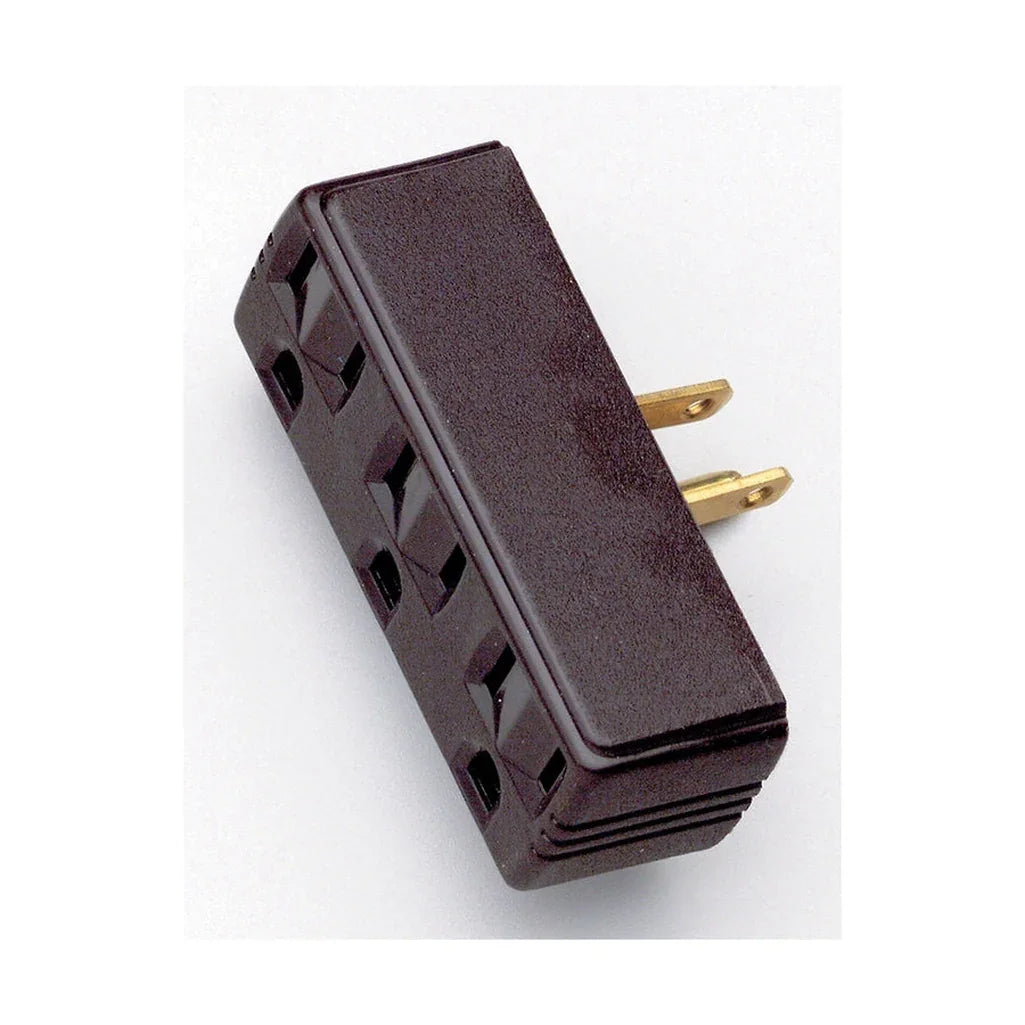 SATCO BROWN TRIPLE TAP ADAPTER — Pacific Lamp Wholesale