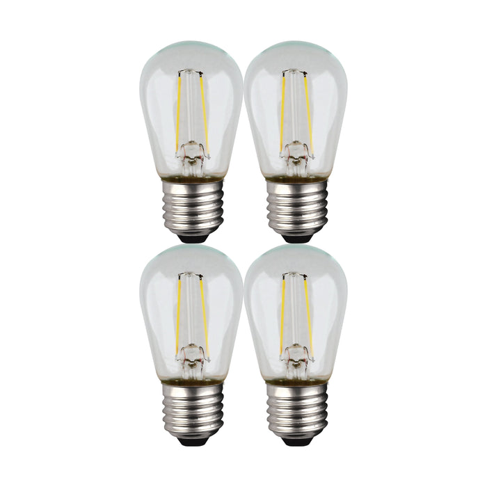 1W/LED/S14/CL/27K/120V/ND/4PK , Lamps , SATCO, Clear,LED,LED Filament,Medium,S14,String Light,Warm White