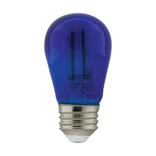 1W/LED/S14/BLUE/120V/ND/4PK , Lamps , SATCO, LED,LED Filament,Medium,S14,Transparent Blue