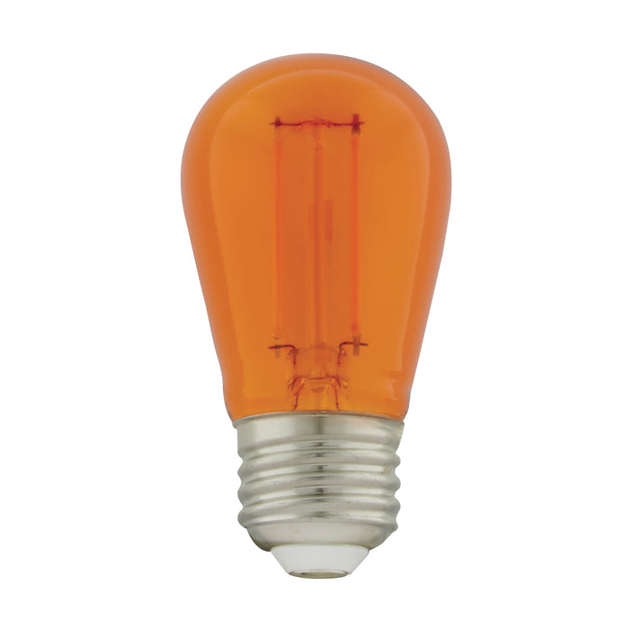 1W/LED/S14/ORANGE/120V/ND/4PK , Lamps , SATCO, LED,LED Filament,Medium,S14,Transparent Orange