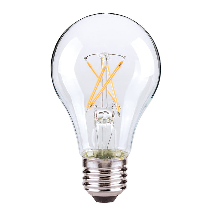 8A19/CL/LED/E26/27K/ES/120V , Lamps , SATCO, A19,Clear,LED,LED Filament,Medium,Type A,Warm White