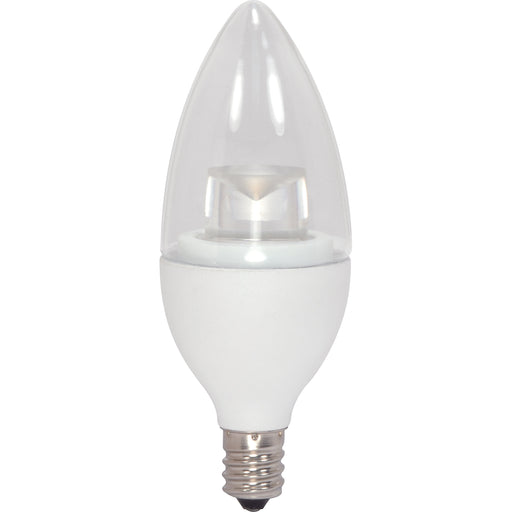 2.8CTC/LED/3000K/165L/120V , Lamps , SATCO, B11,Candelabra,Candle,Clear,Decorative LED,LED,Warm White
