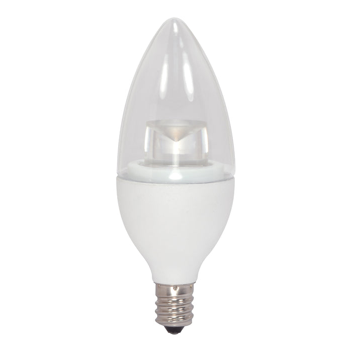 4.5CTC/LED/2700K/E12/120V , Lamps , SATCO, B11,Candelabra,Candle,Clear,Decorative LED,LED,Warm White