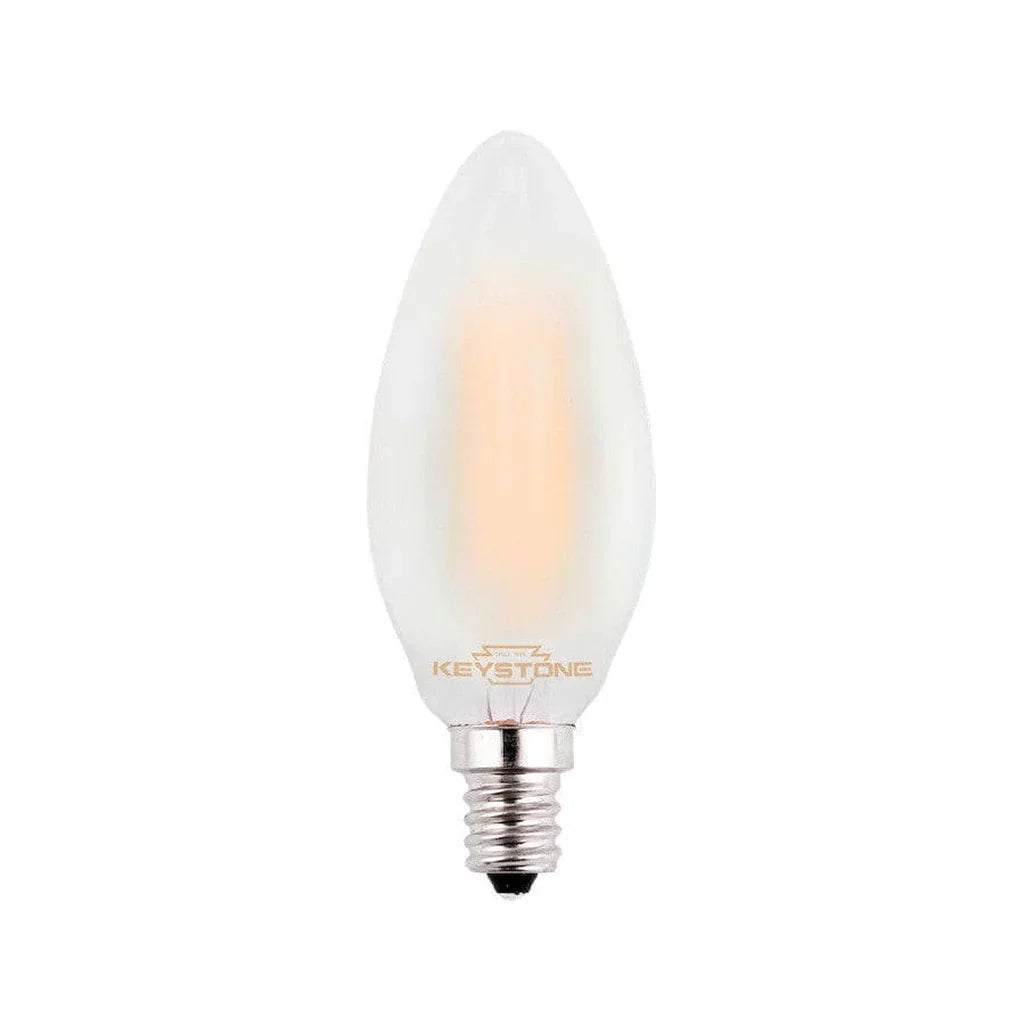 Keystone Straight Tip Chandelier Filament bulb, 60W Equivalent, B11 ...